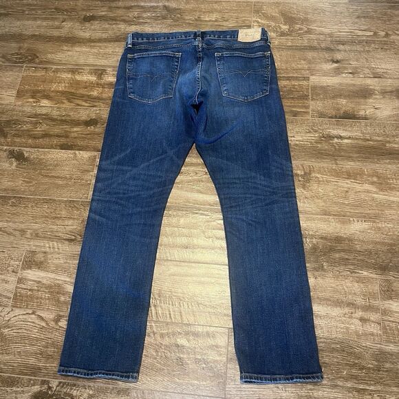 Polo Ralph Lauren Men Jeans 36x31 Blue Denim Pants Varick Slim Straight Stretch - Picture 6 of 13